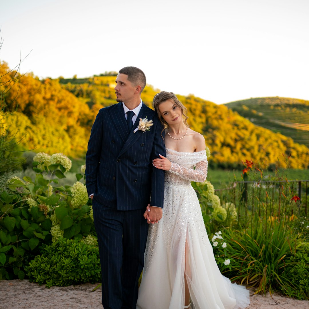 Couple portrait in garden