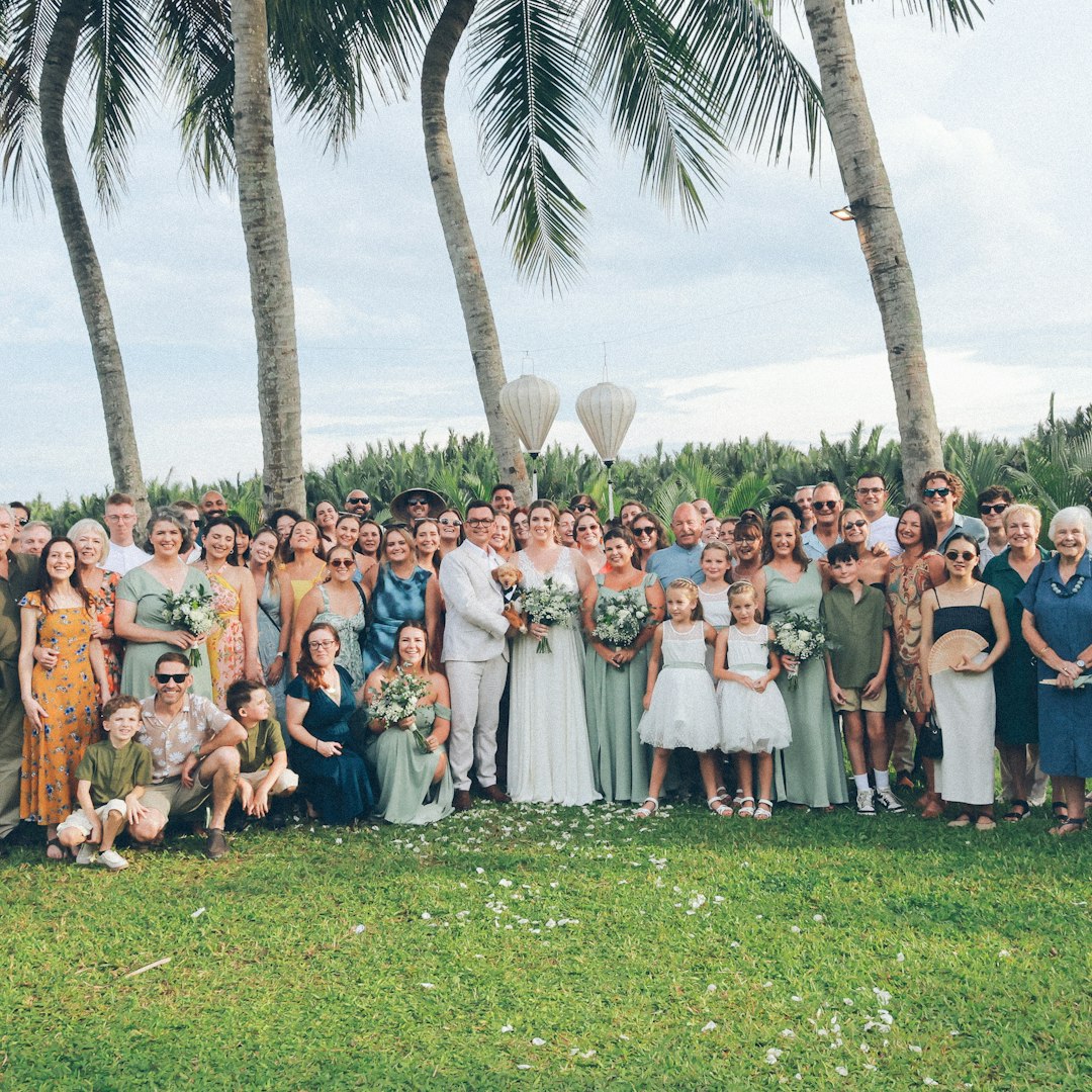 Guests celebrating outdoors